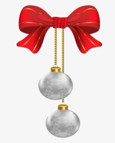 #mq #red #silver #bow #christmas - Hanging Ornaments Clipart Png, Transparent Png, Free Download