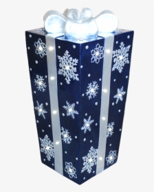 Blue Wth Silver Bow And Snowflakes"  Class= - Box, HD Png Download, Free Download