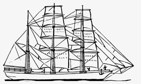 Transparent Columbus Boat Clipart - Clip Art Black And White Ships, HD Png Download, Free Download