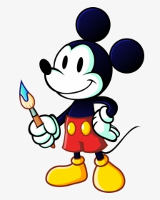 Mickey Mouse Mickey Mouse And Friends, Mickey Minnie - Mickey Mouse With Paint Brush, HD Png Download, Free Download