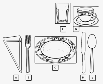 Transparent Table Clipart Png - Basic Table Setting Drawing, Png Download, Free Download