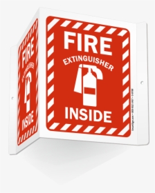 Projecting Fire Extinguisher Inside Sign With Striped - Fire Extinguisher Sign, HD Png Download, Free Download