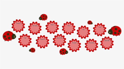 Picture Of Ladybugs Flowers Birthday Banner For Class - Illustration, HD Png Download, Free Download