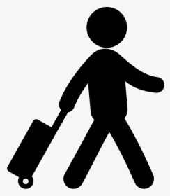 Traveler With A Suitcase - Travel Icon Png, Transparent Png, Free Download