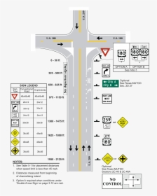 Lane Drop At Intersection - Lane Drop, HD Png Download, Free Download