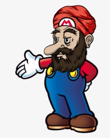 Far-right Italian Plumber Joins Isis - Mario With A Beard, HD Png Download, Free Download