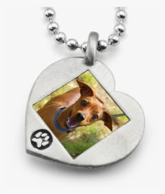 Paw Print Heart Photo Necklace Dog Necklace - Pendant, HD Png Download, Free Download