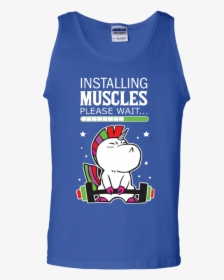 Installing Muscles Unicorn Please Wait Funny Tank Top, - T-shirt, HD Png Download, Free Download