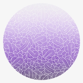 Ombre Purple And White Swirls Doodles Round Mousepad - Circle, HD Png Download, Free Download