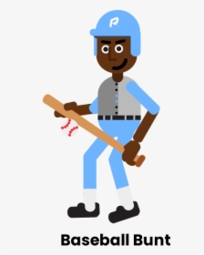 Baseball Bunt - Cartoon, HD Png Download, Free Download