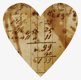 Vintage Paper Heart - Vintage Paper Heart Png, Transparent Png, Free Download