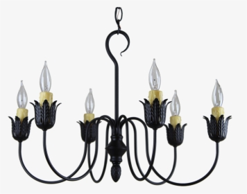 Farmhouse Chandelier Finished In Aged Black, Handcrafted - Chandelier, HD Png Download, Free Download