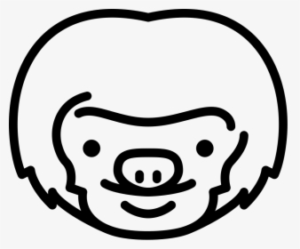 Sloth Head - Sloth Head Png Black And White, Transparent Png, Free Download