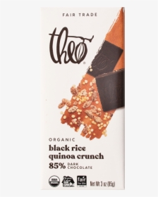 Theo Black Rice Quinoa Crunch 85% Dark Chocolate, 3 - Theo Chocolate, HD Png Download, Free Download
