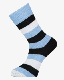 Blue, White And Black Striped Socks - Striped Socks Transparent Background, HD Png Download, Free Download