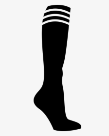 Football Long Socks With White Lines - Meiao De Futebol Preta Com Listras Branca, HD Png Download, Free Download