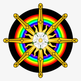 Rainbow White Rose Compass Wheel - Dharma, HD Png Download, Free Download