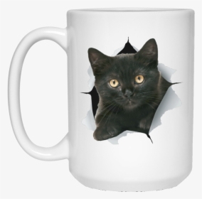 Black Kitten Drinkware"  Class= - Batman Mug White, HD Png Download, Free Download