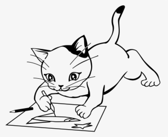 Kitten Play Draw A Picture Free Picture - ภาพ วาด ลูก แมว, HD Png Download, Free Download