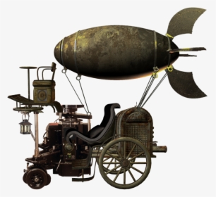 Airship Drawing Victorian - Flying Machine Steampunk Artwork, HD Png Download, Free Download