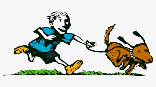 Child With Dog Running Graphic, HD Png Download, Free Download