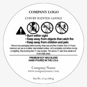 500 Candle Warning Labels - Warning Logos Scented Candle, HD Png Download, Free Download