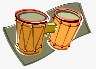 Vector Illustration Of Bongo Drum Percussion Instrument - Bongo Drum Png Clipart, Transparent Png, Free Download