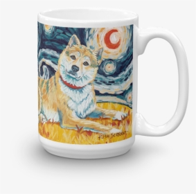 Shiba Inu Starry Night Mug-15oz - Mug, HD Png Download, Free Download