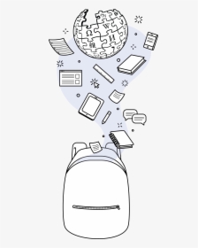 Wikipedia Education Backpack 2 - Cartoon, HD Png Download, Free Download