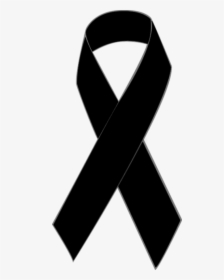 Awareness Ribbon Black Ribbon Clip Art Cancer - Cancer Ribbon Clipart Black And White, HD Png Download, Free Download