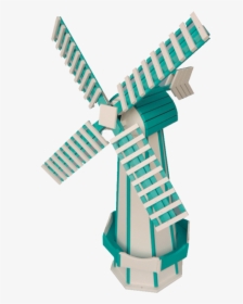 Teal Green And White Poly Garden Windmill - Weather Vane, HD Png Download, Free Download