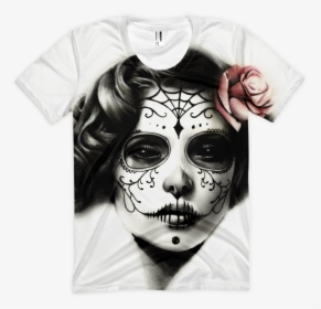 La Catrina Print Womens Shirt Sugar Skull Girl - Sugar Skull Girl Drawing, HD Png Download, Free Download