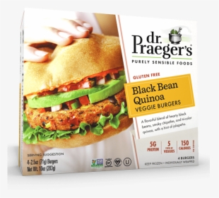 Praeger"s Black Bean Quinoa Veggie Burgers Package - Dr Praeger's Black Bean Quinoa Veggie Burgers, HD Png Download, Free Download