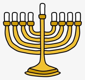 Menorah, Hanukkah, Yellow, Gold, Unlit - Happy Hanukkah, HD Png Download, Free Download