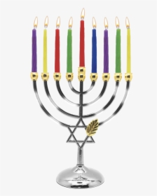 Candle Menorah Set Chrome Plated W/ Gold Tips - Hair Fork, HD Png Download, Free Download