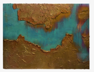 Abstract Blue Gold Painting - Painting, HD Png Download, Free Download