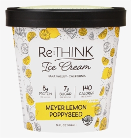 Meyer Lemon Poppyseed Front Hr - Rethink Ice Cream, HD Png Download, Free Download