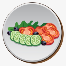 Plate Of Salad Cartoon, HD Png Download, Free Download