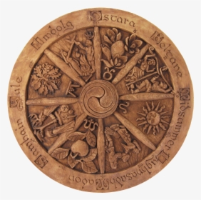 Celtic Wheel Of The Year Plaque - Jahresrad Holz, HD Png Download, Free Download