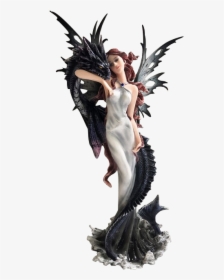 Dark Waves Fairy With Sea Serpent Statue - Statue, HD Png Download, Free Download