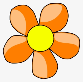 Simple Flower Clipart - Orange Daisy Clipart, HD Png Download, Free Download