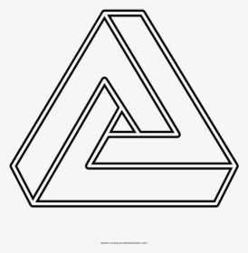 Penrose Triangle Coloring Page - Drawing Optical Illusion Art, HD Png Download, Free Download