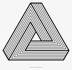 Penrose Triangle Coloring Page - Triangulo Penrose Png, Transparent Png, Free Download