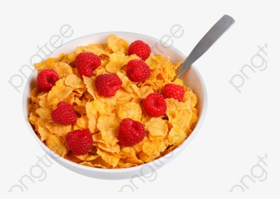 Flake Clipart Milk - Bowl Of Cereal Png, Transparent Png, Free Download