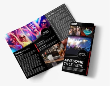 Popular Night Club Brochure Template Preview - Elegant Tri Fold Brochures, HD Png Download, Free Download