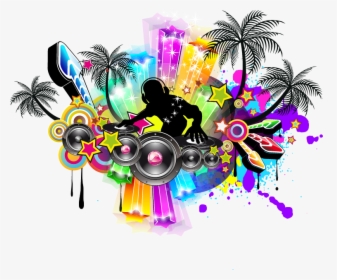 Music Poster Color Moving - Tropical Music Png, Transparent Png, Free Download