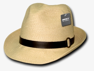 Decky Natural Paper Braid Woven Fedora Fedoras Trilby - Fedora, HD Png Download, Free Download