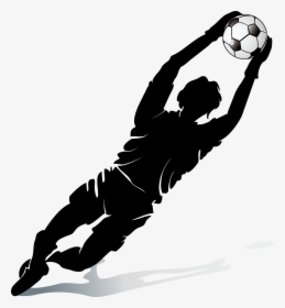 Football Player Silhouette Png Download - Clipart Transparent Soccer Goalie, Png Download, Free Download