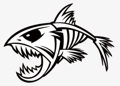 Fish Skeleton Cartoon - Fish Skeleton Fish Bone Logo, HD Png Download, Free Download