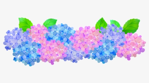 Hydrangeas Clip Art, Floral, Pink And Purple Hydrangeas - Blue Hydrangea Transparent Kawaii, HD Png Download, Free Download